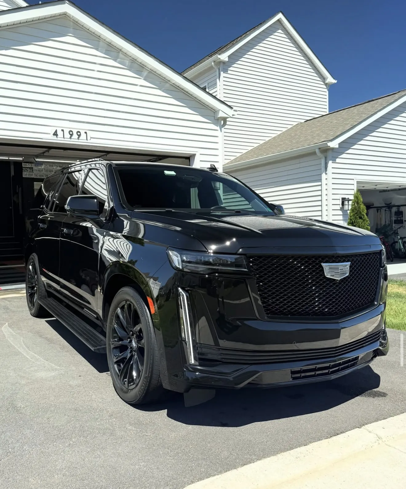 Black Cadillac Escalade after detailing