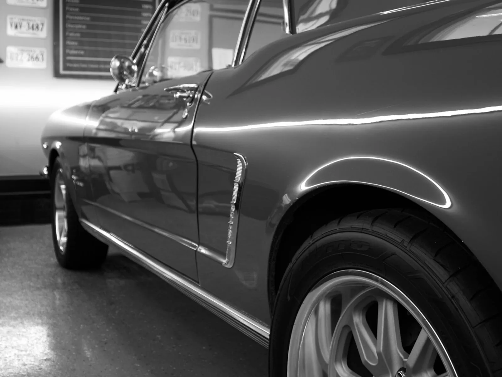 Classic Mustang in the shop